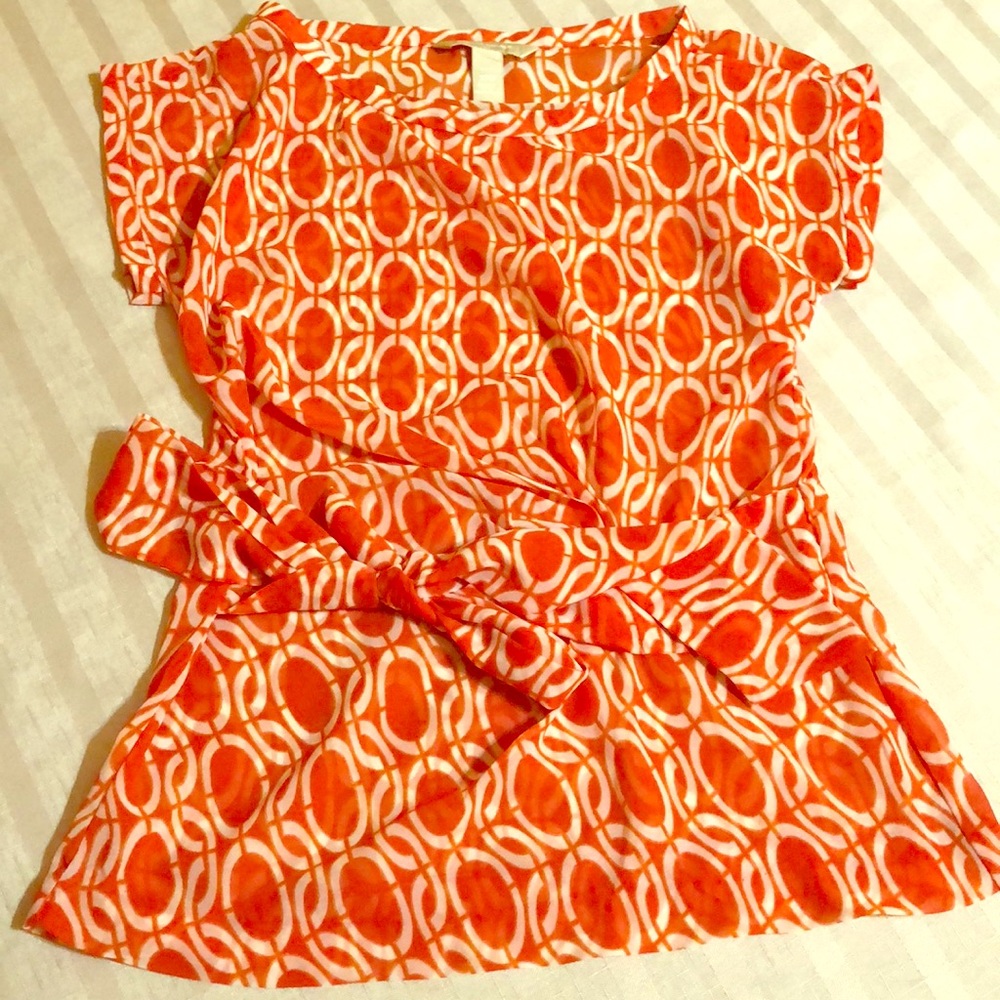 Banana Republic Factory Sheer Blouse with Bow Tie